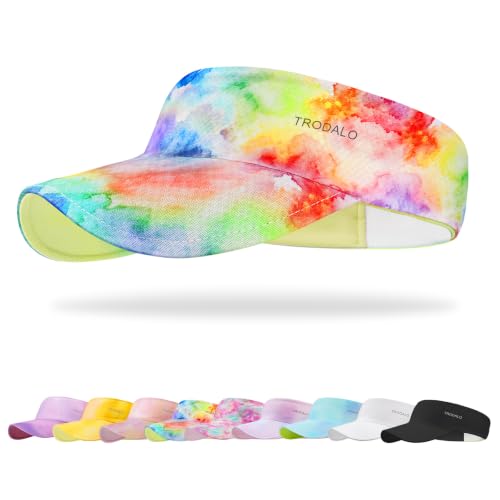 Kids Sun Visor Hats for Girls Boys, Packable Cooling Stretchy Visor - color: Tie Dye Multicolor
