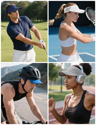 vidsel Sport Sun-Visor Hat Men Women, Summer UV Protection Stretchy Visor - color: Royal Blue
