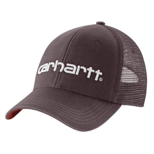 Carhartt Men's Canvas Mesh-Back Logo Graphic Cap - color: Dark Sepia