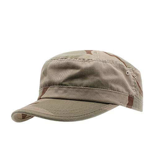 The Vintage Year Heavy Stitch Washed Cotton Cadet Hat Military Army Cap - color: Army New Desert Camo, size: One Size