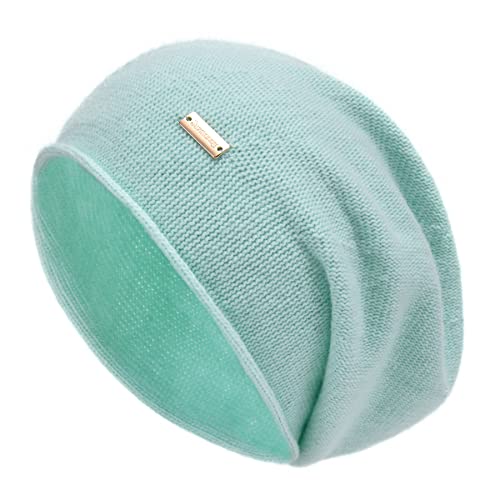jaxmonoy Slouchy Knit Beanie Hat for Women Winter Soft Warm Ladies Laightweight Slouch Knitted Skull Beanies Cap - color: Mint