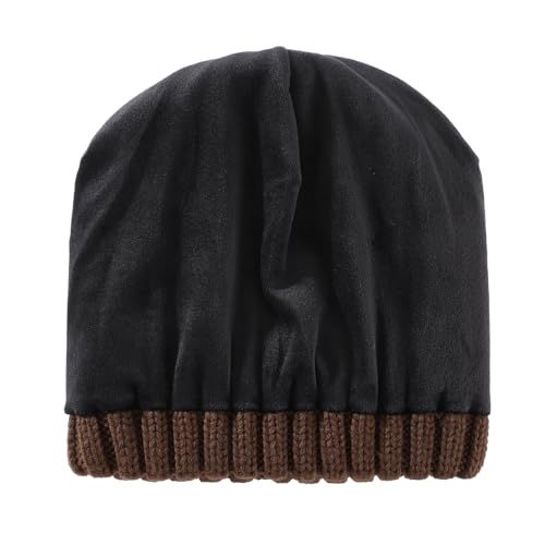Home Prefer Mens Winter Hat Wool Fleece Lined Knit Beanie Hat Warm Stocking Caps - color: Chestnut Brown