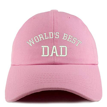 Trendy Apparel Shop World's Best Dad 단색 조절 가능한 비정형 아빠 모자 - color: Pink