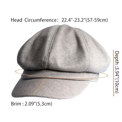 Women's Newsboy Hats Fashion Vintage 8 Panels Visor Beret Cabbie Cap Ladies Paperboy Cap - color: 2beige