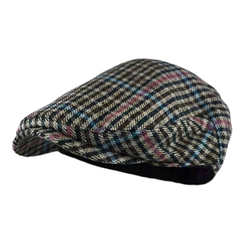 Newsboy Cap for Men/Women Newsboys Hat Men Beret Hats Soft & Comfortable Dress Beret Fashionable Caps for Daily Wear - color: Houndstooth Blue, size: X-Large