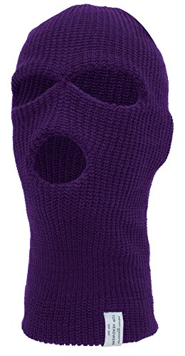 TOP HEADWEAR 3-Hole Winter Ski Mask - color: Purple