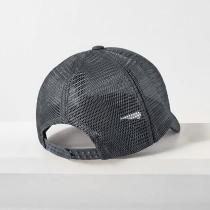 CHOK.LIDS Blank Foam Trucker Hat, Retro Mesh Rope Snapback Cap, Men Women - color: Curved Brim (Charcoal)