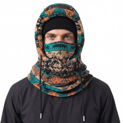 Ski Mask Balalclava Windproof Face Mask Warm Fleece Neck Cover for Cold Weather Helmet Hood for Men & Women - color: B04-boho Retro