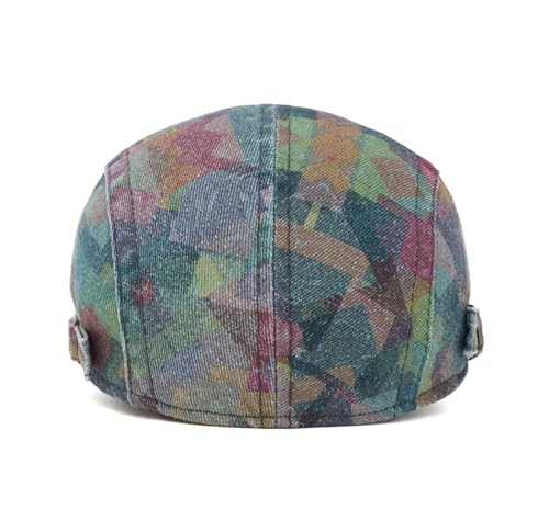 Quanhaigou Unisex Denim Newsboy Hats Flat Ivy Gatsby Cabbie Driving Berets Hat Cotton Dad Cap for Men Women - color: Camo Green