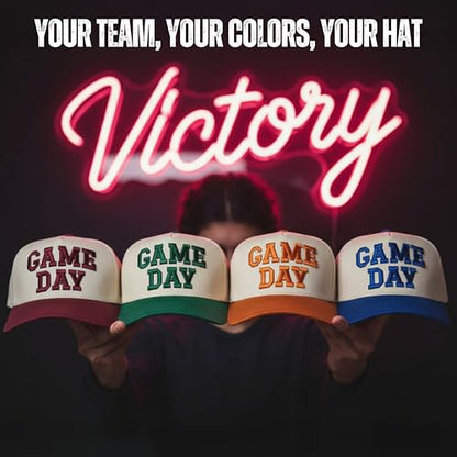 Funky Junque Trucker Snapback Hat - color: Game Day - Green/Beige