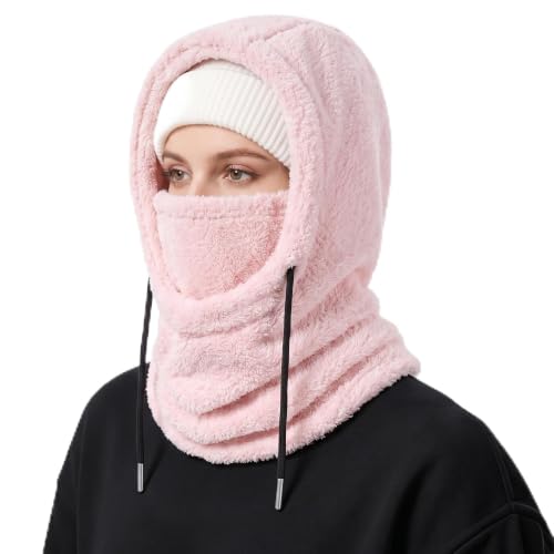 Ski Mask Balalclava Windproof Face Mask Warm Fleece Neck Cover for Cold Weather Helmet Hood for Men & Women - color: B03-pink