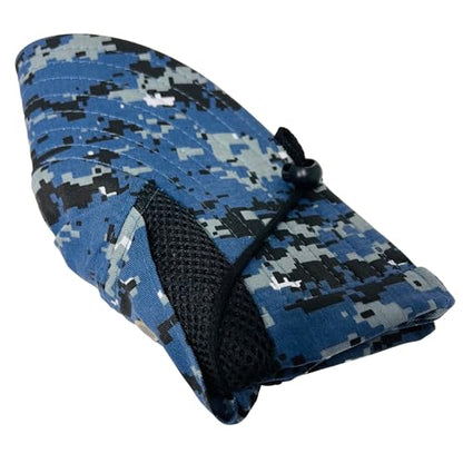 Packable and Adjustable Mesh Boonie Sun Hat with Neck Flap - color: Blue Digital Camo