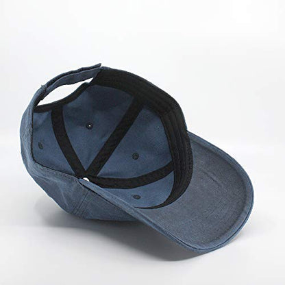 Heavy Washed Coated Canvas Wax-Look Adjustable Low Profile Men Women Baseball Cap - color: Unstructured Navy