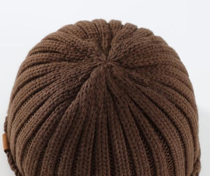 Home Prefer Mens Winter Hat Wool Fleece Lined Knit Beanie Hat Warm Stocking Caps - color: Chestnut Brown