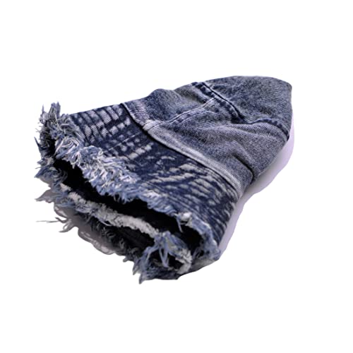 Cotton Denim Distressed Bucket Hat, Sun Hat, Hat for Men and Women - color: Bluc
