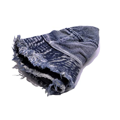 Cotton Denim Distressed Bucket Hat, Sun Hat, Hat for Men and Women - color: Bluc