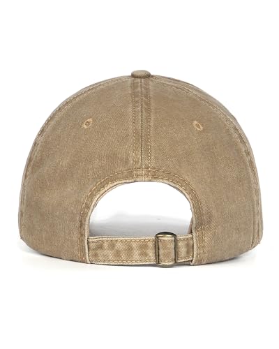 Zylioo Petite Baseball Cap for Small Heads Adult,Soft Crown Washed Dad Hat - color: Washed Khaki-fits 21.3"-22"