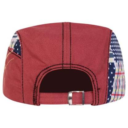Classic Flat Cap for Men, Adjustable Cotton Newsboy Cap - color: Winered 2