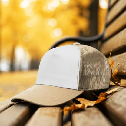 Falari 12 Pack Bulk Wholesale Mesh Trucker Hats 5 Panel and 6 Panel Baseball Caps for Men and Women - color: 5 Panel - Khaki