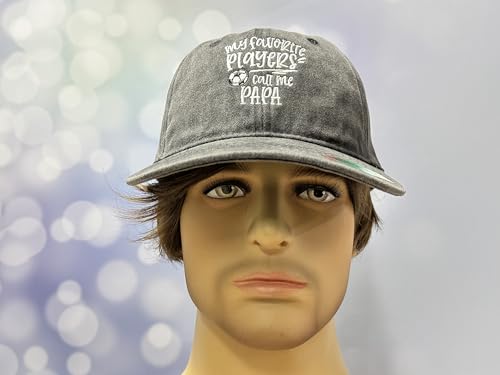Adjustable Embroidery Hat for Men Women, Gift Baseball Cap for Adult - color: Soccer Papa (Washed Black)