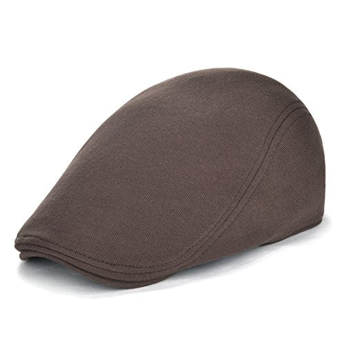 VOBOOM Men's Cotton Flat Ivy Gatsby Newsboy Driving Hat Cap - color: Brown