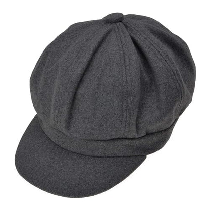 ZLYC Women Classic Newsboy Cap Visor 8 Panel Gatsby Cabbie Paperboy Hat - color: Dark Gray