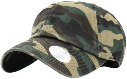 KBETHOS® Classic Washed Cotton Baseball Cap - color: Camo