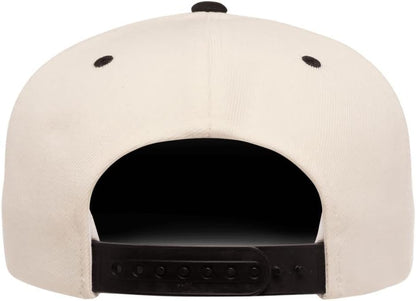 YP Classics 6089 Wool-Blended 6 Panel High Profile Flatbill Snapback Cap - color: Natural/Black