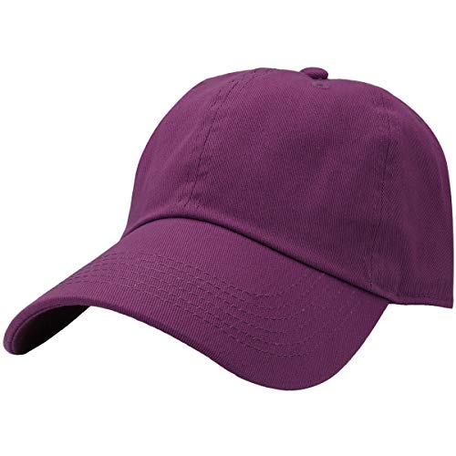 Falari Classic Baseball Cap Dad Hat 100% Cotton Soft Adjustable Size - color: Mulberry