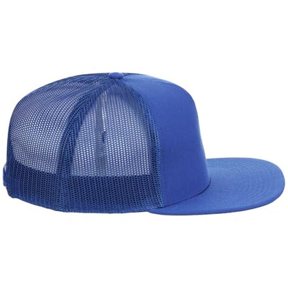 Lids Blank Essential 5-Panel Trucker Adjustable Snapback Hat - color: Royal Blue