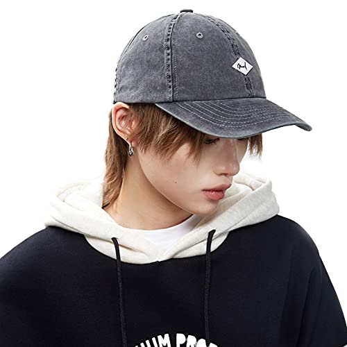 Croogo Unstructured Soft Baseball Cap Unisex 6 Panel Low Profile Dad Hat Adjustable Polo Trucker Hat Sun Cap for Daily Wear - color: Bc12-gray