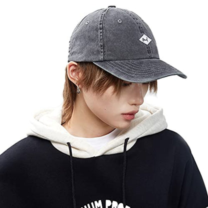 Croogo Unstructured Soft Baseball Cap Unisex 6 Panel Low Profile Dad Hat Adjustable Polo Trucker Hat Sun Cap for Daily Wear - color: Bc12-gray
