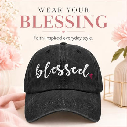 Man of God Husband Dad Embroidered Hat Camping Caps for Women - color: Blessed 23