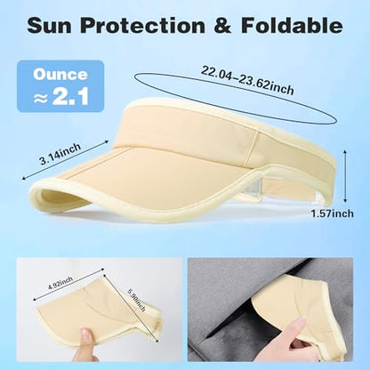 Sun Visor Caps Foldable Brim Adjustable Visor Hats for Women Men - color: Green