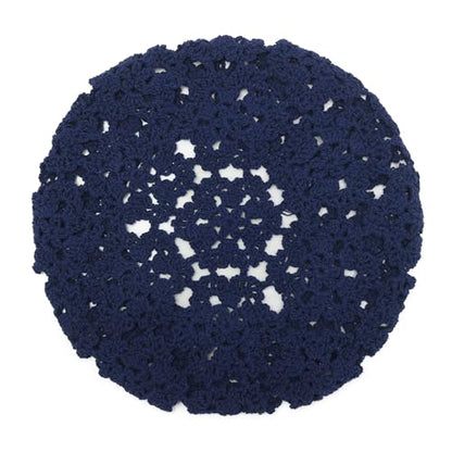 ZLYC Women Cotton Slouchy Crochet Beret Handmade Cutout Floral Beanie Hat - color: Floral Blue