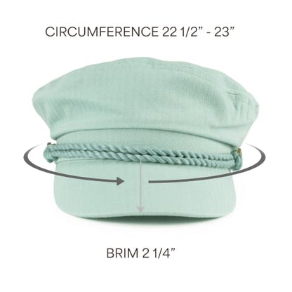 C.C Cotton Fisherman Cap for Women – Classic Fiddler Hat, Lightweight Breathable Cotton, Trendy Greek Fisherman Style - color: Cotton-mint