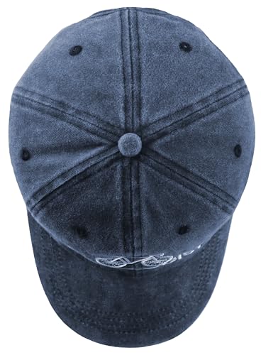 Cyclist Hat for Men Women, Classic Adjustable Cotton Cycologist Embroidered Baseball Cap - color: Navy