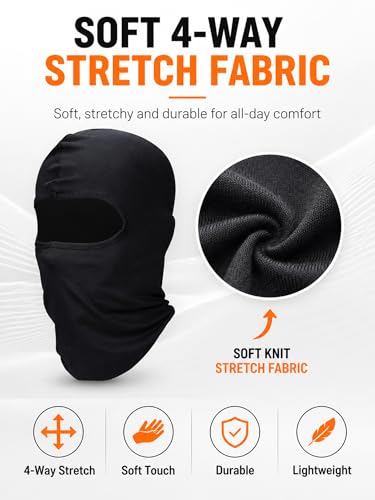 SATINIOR 6 Pcs Ski Balaclava Men Full Face Cover Mask - color: Black
