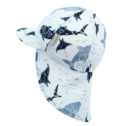 JAN & JUL Baby Sun-Hat with Neck Flap for Swimming - color: Whale Play, size: 0-3 Months