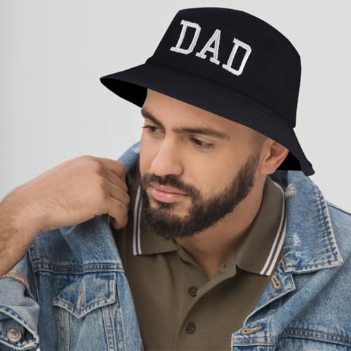 XYIYI 2 Pack Unisex Bucket Hat for Women Men Summer Beach Fishing Hat Sun Hat - color: Dad Black White