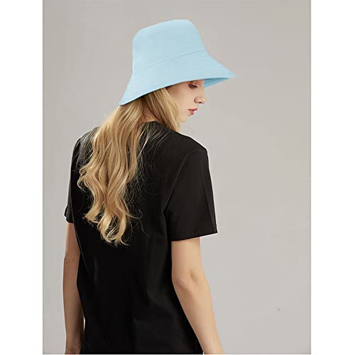 Unisex Bucket Hat Beach Sun Hat Aesthetic Fishing Hat for Men Women Teens, Reversible Double-Side-Wear - color: Light Blue