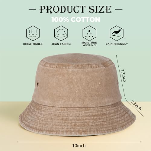 XURIGOX 3Pcs Washed Cotton Bucket Hat, Fishing Hat for Men and Women - color: Black+blue+gray