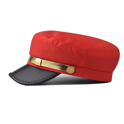 Chauffeur Hat Newsboy Cap Beret Driver Costumes Captain-Hat for Men Women - color: Gold-red