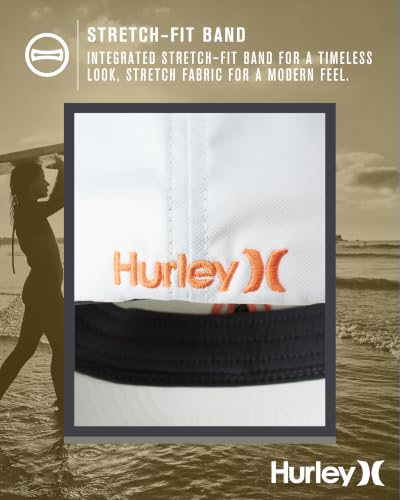Hurley Mens Baseball Cap Curved Brim Moisture Wicking Flexfit Fitted Hats - color: Mantra Orange, size: Small-Medium