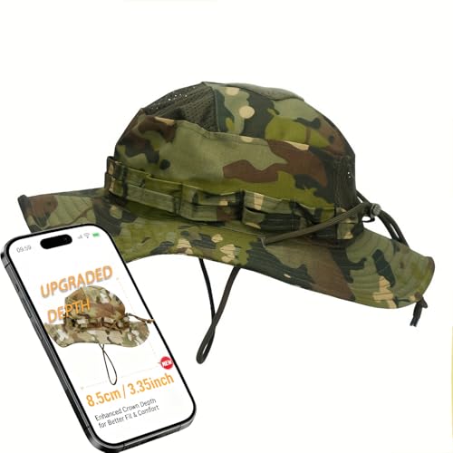 Sun Hat Breathable Boonie Hats for Men Women Fishing Safari Bucket Hat Cap Hunting Outdoor Hiking Camping - color: Camo Green-1