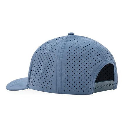 Gilbert Performance 5‑Panel Snapback Hat – Adjustable Flat Bill Cap, Breathable Mesh, Water‑Repellent Fabric, Unisex - color: Slate Blue