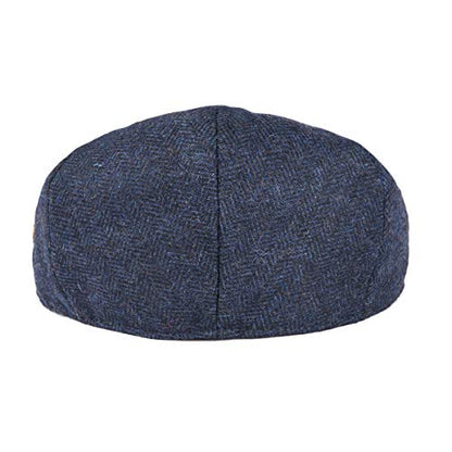 VOBOOM Men's Herringbone Flat Ivy Newsboy Hat Wool Blend Gatsby Cabbie Cap - color: Navy, size: 7 5/8