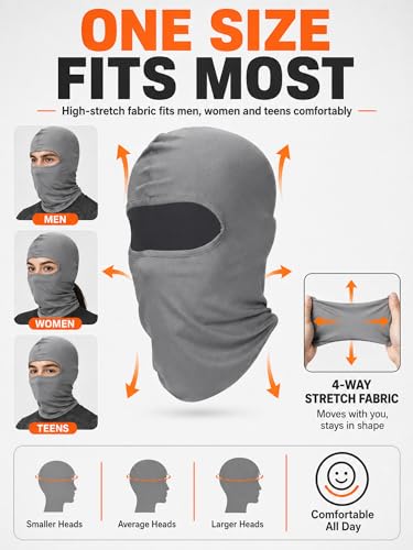 SATINIOR 6 Pcs Ski Balaclava Men Full Face Cover Mask - color: Multicolor