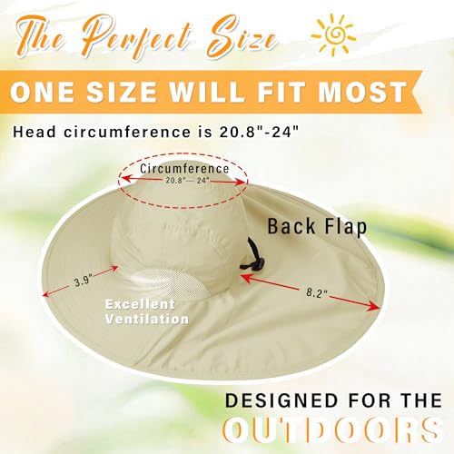 Tirrina Women's Sun Hat Wide Brim, UV Protection Sun Hats for Women - color: Tan