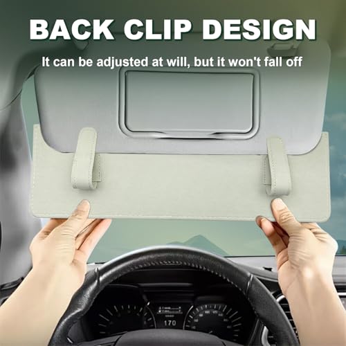 Car Sun Visor Extender Anti Glare Clip On Shade Universal Beige - color: Beige
